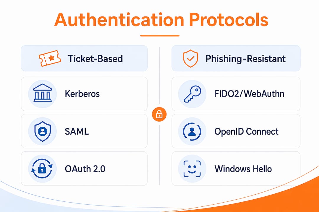 Types of Authentication Protocols: 2026 Security Guide 2 Infographic comparing authentication protocol categories