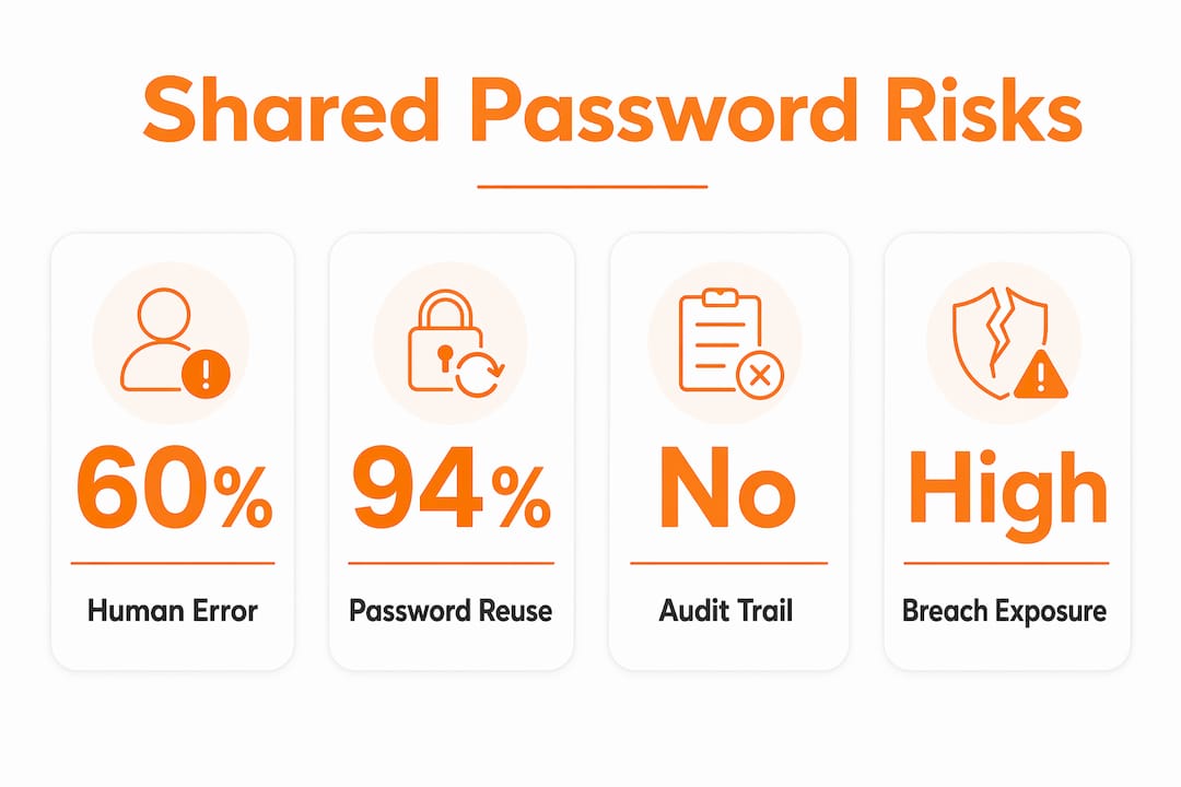 Risks of Shared Passwords: What You Need to Know 1 Infographic showing key statistics on risks of shared passwords