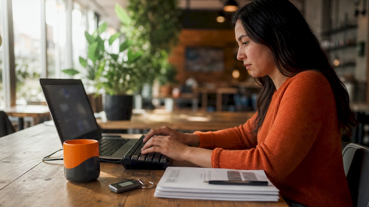 What Is a Good Password Manager? Your 2026 Guide 1 Hands typing secured password with MFA device nearby