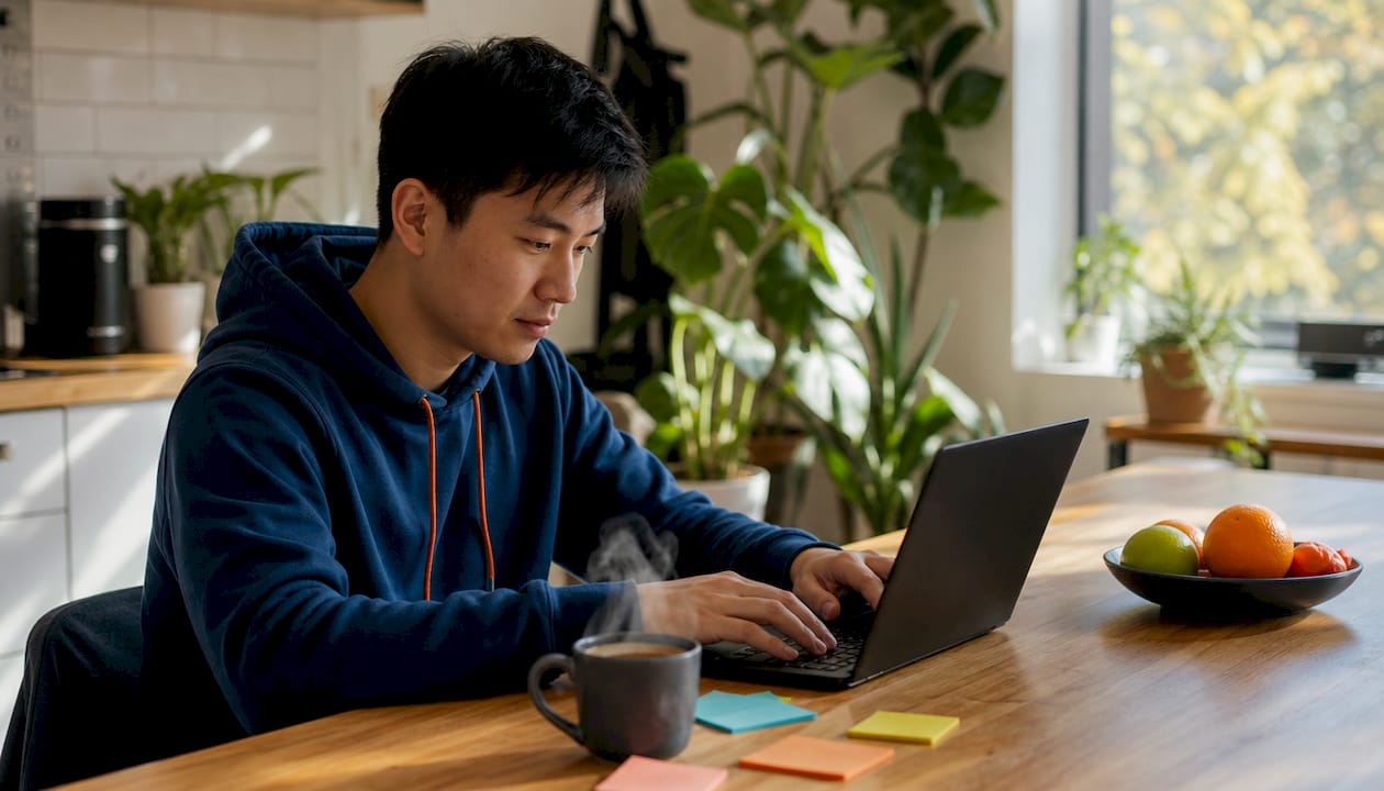 Best Practices for Authentication: 2026 Security Guide 1 Hands typing on laptop in home office setting