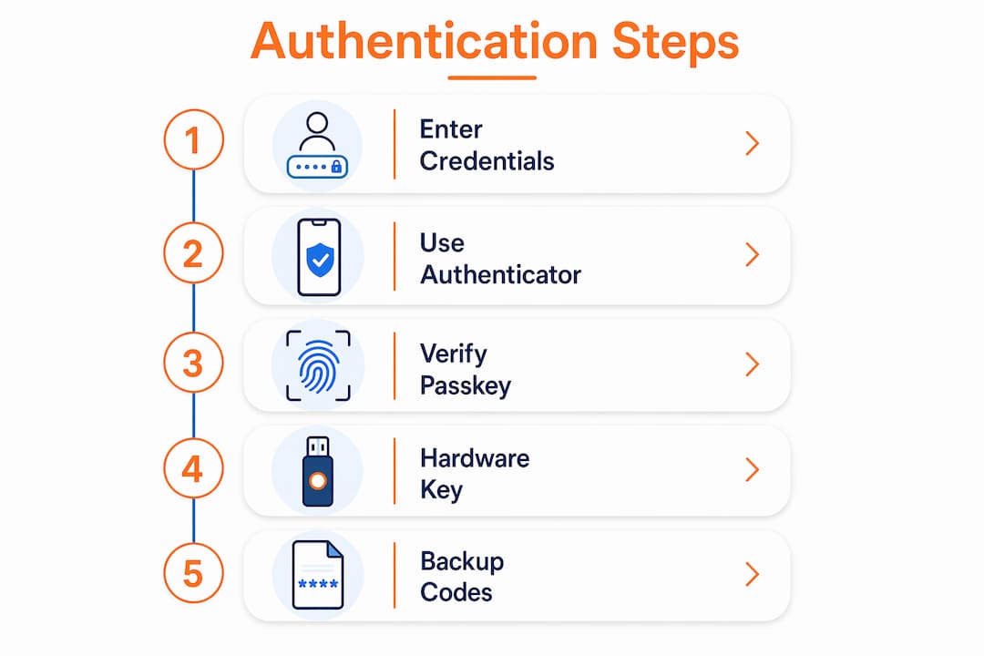 Multi-Step Authentication Flow: A 2026 Implementation Guide 1 Infographic illustrating multi-step authentication process