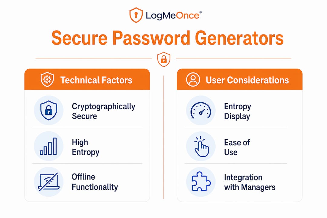 Are Password Generators Effective? A 2026 Security Guide 2 Infographic comparing technical and user security factors