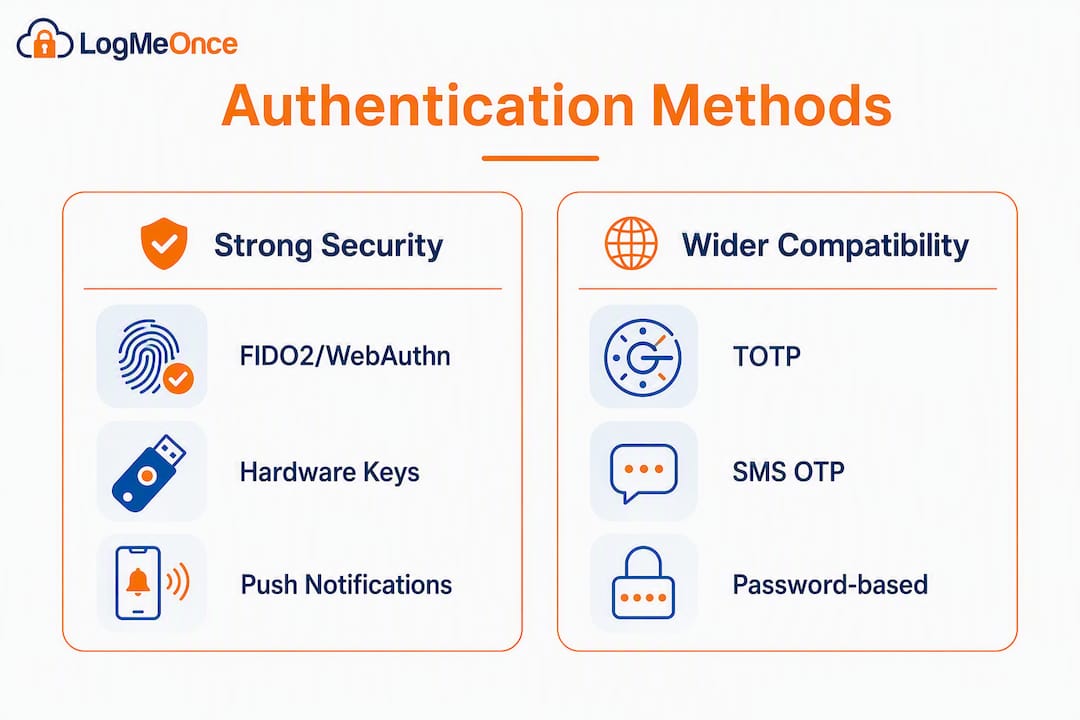 Top Authentication Solutions for Agencies: Shortlist & POC Checklist 3 Infographic comparing authentication methods