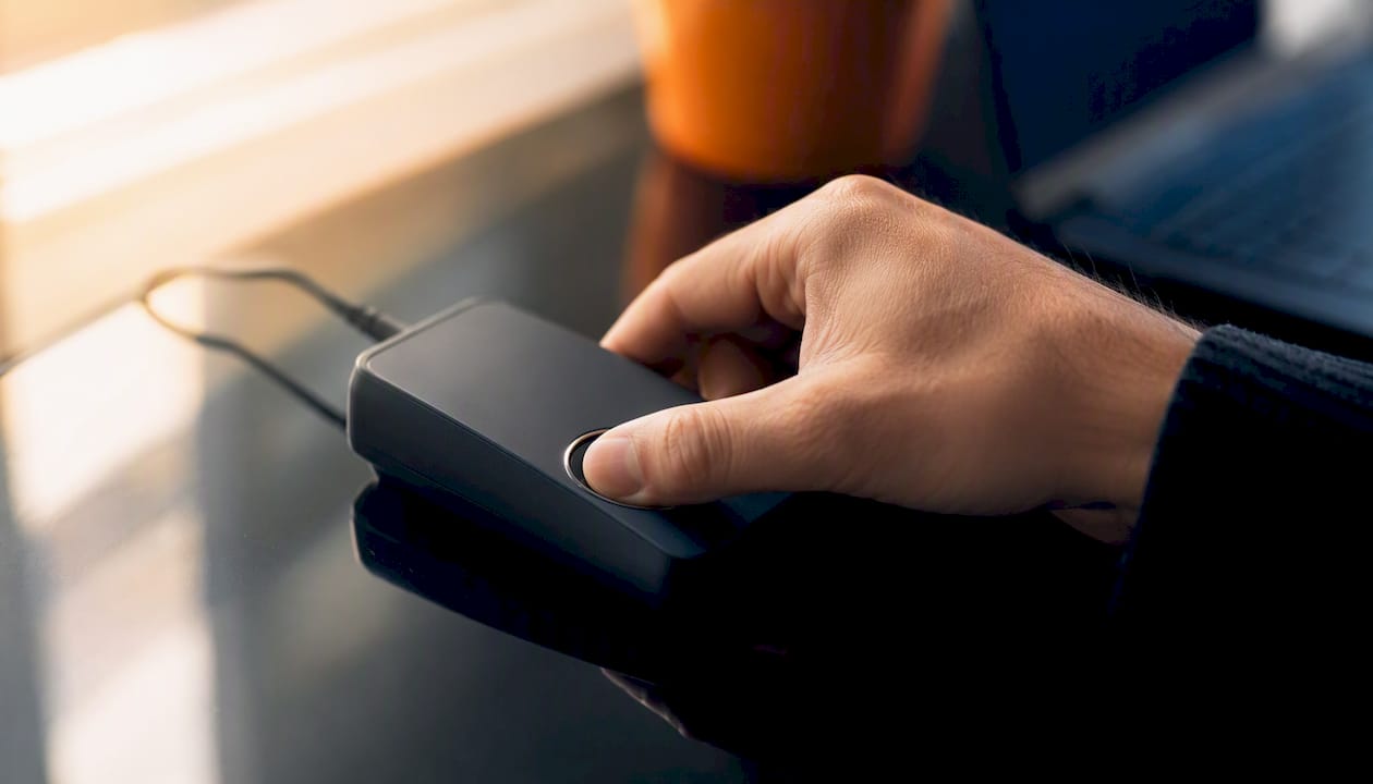 Hand unlocking biometric security token device