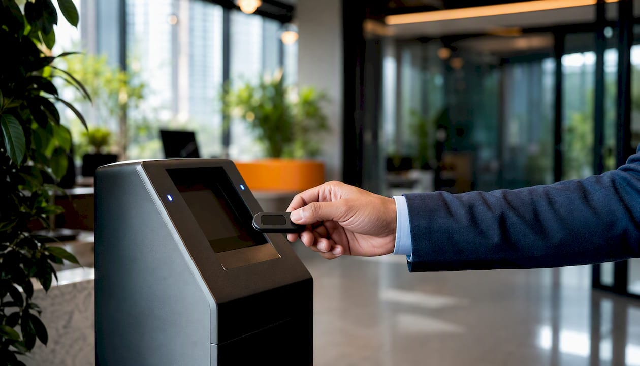 Biometric Authentication Methods: A Practical Security Guide 4 Hand holding security token as biometric fallback