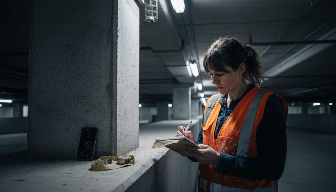Inspector making notes during field check