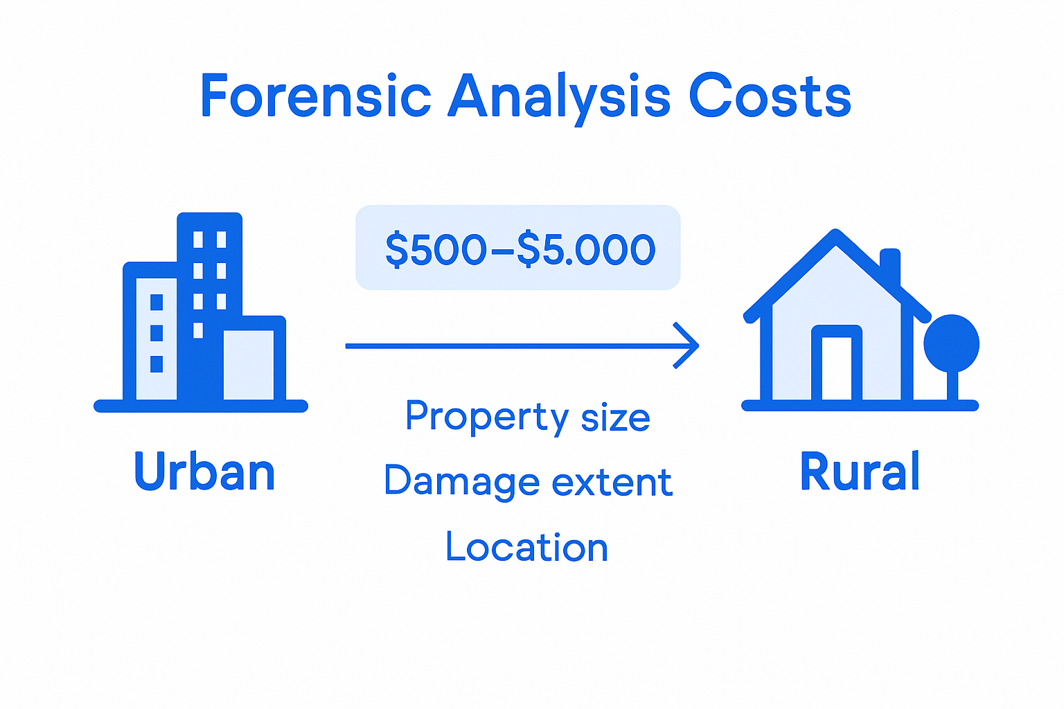 Infographic showing Texas forensic analysis costs by location