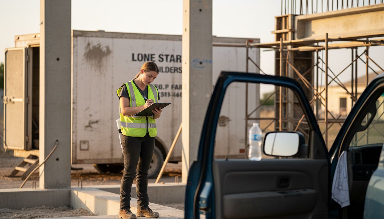 Engineer inspecting Texas construction site