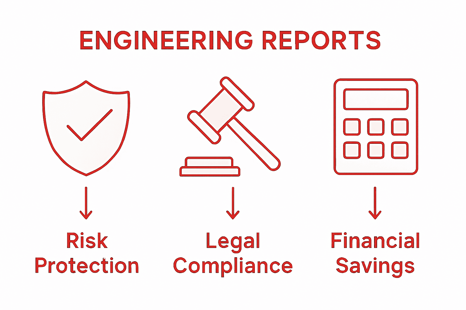 Infographic comparing key benefits of engineering reports