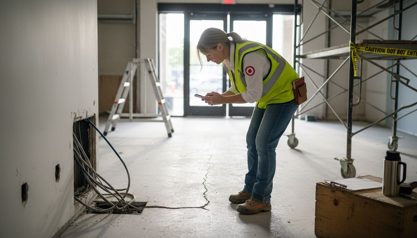 Safety officer photographing site hazard