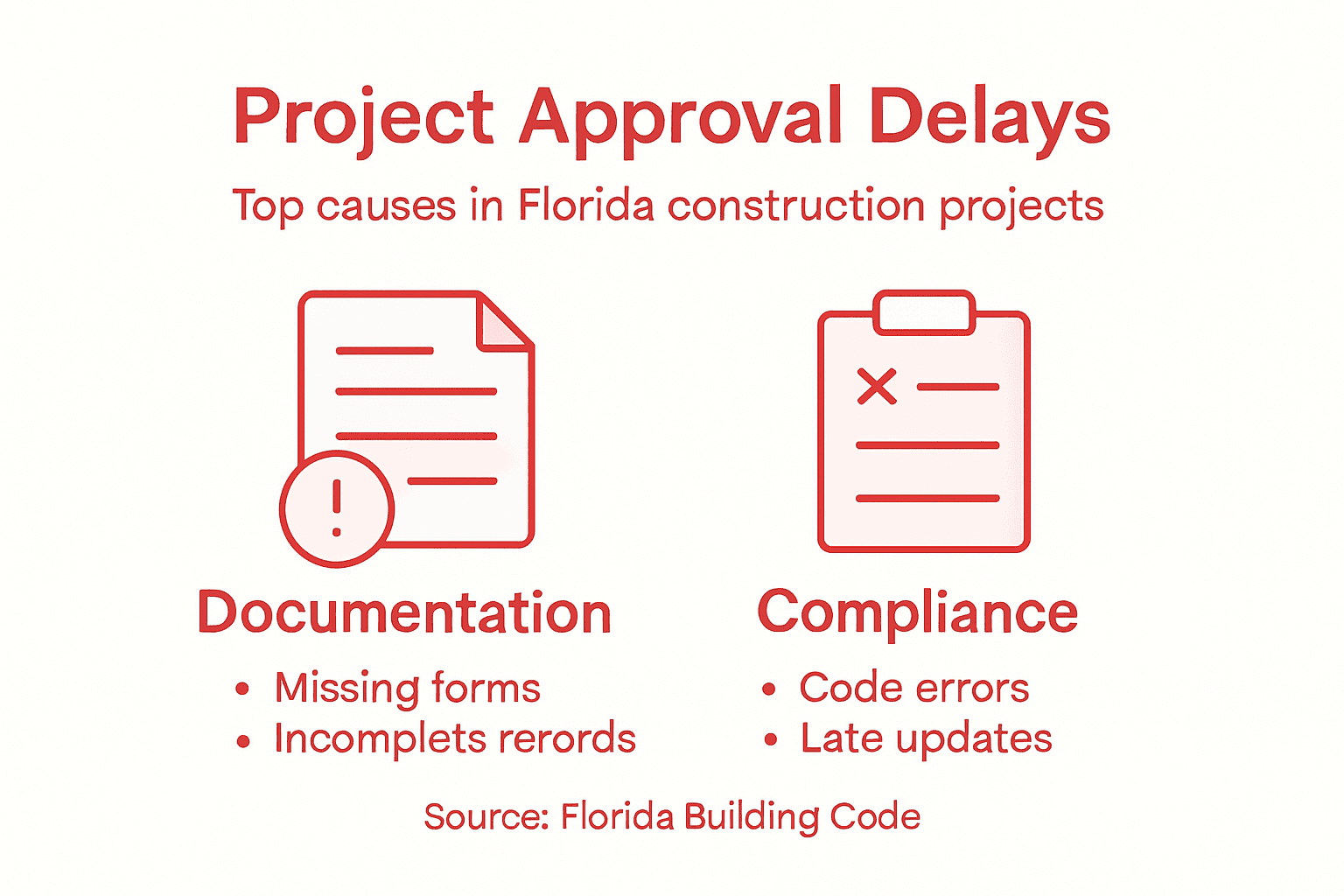 Infographic showing top project approval delays