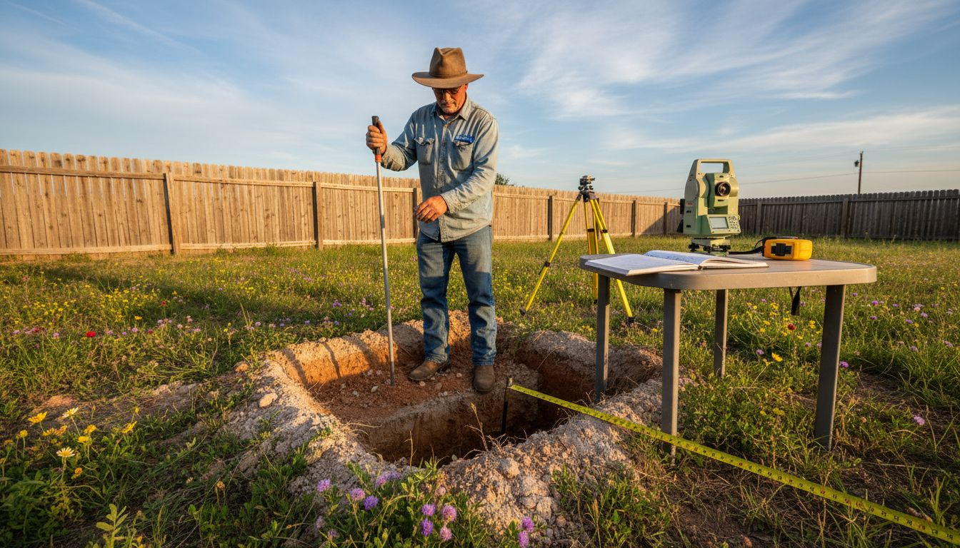 Surveyor analyzes Texas soil for foundation suitability
