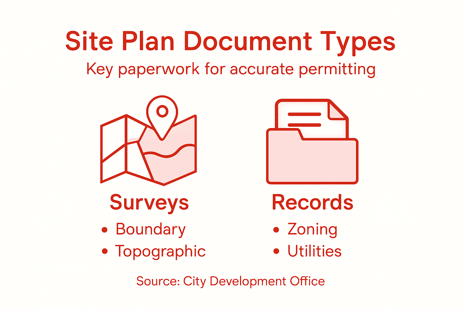 Infographic showing key site plan documents