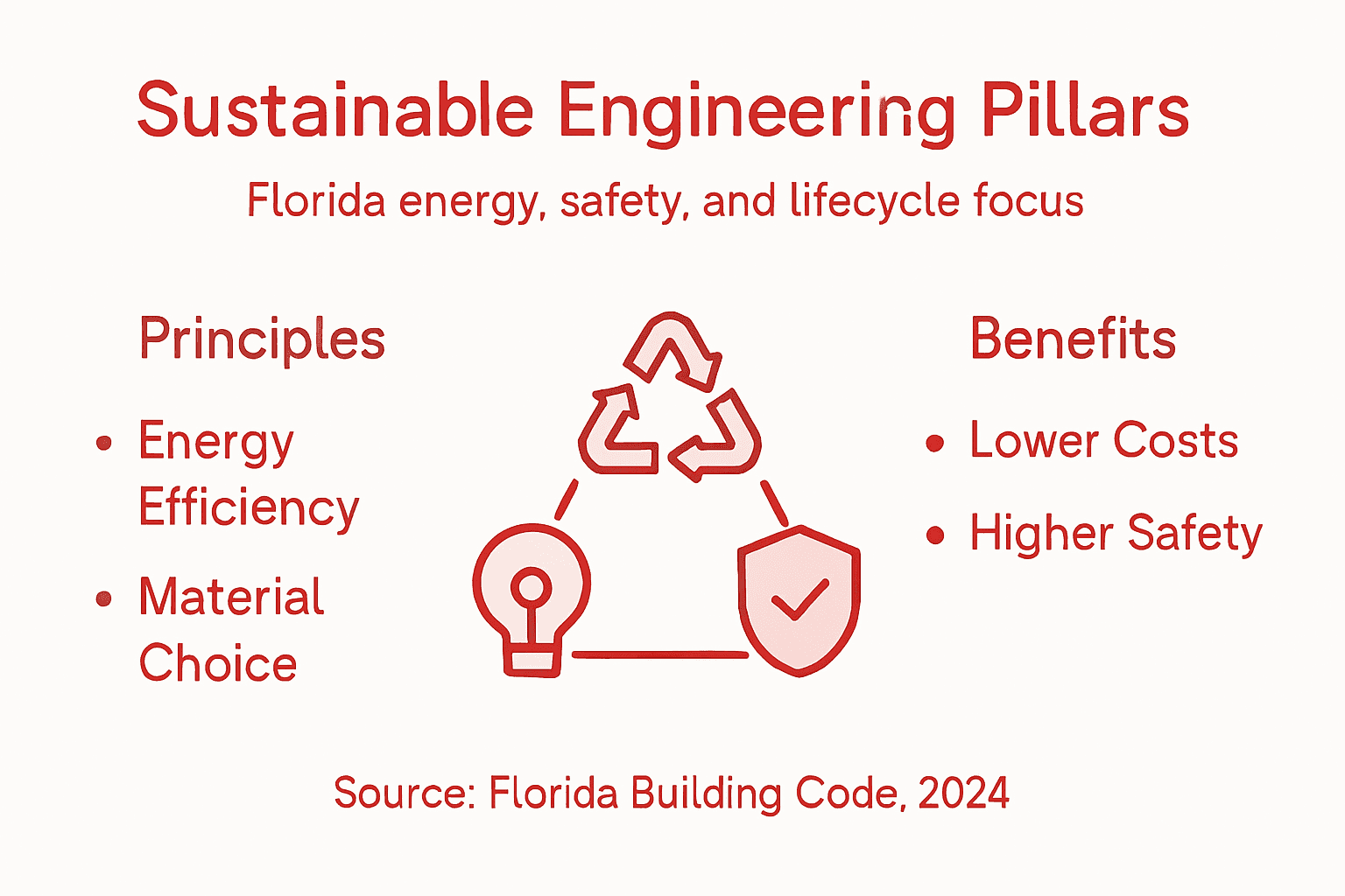 Infographic outlining Florida sustainability pillars