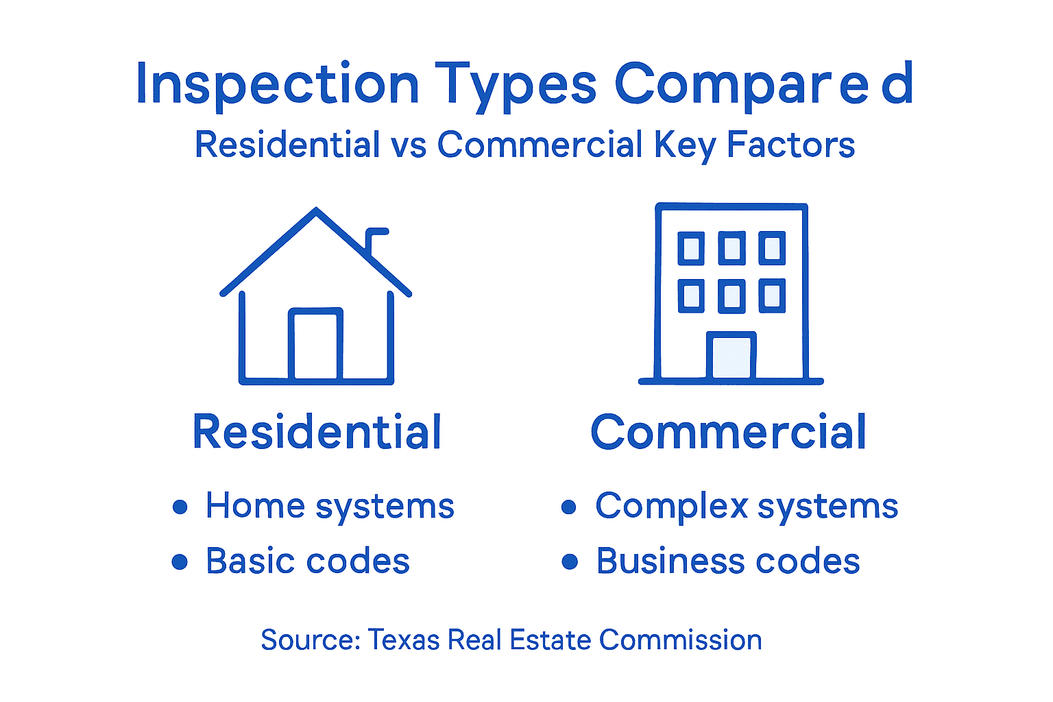 Infographic comparing residential and commercial inspections