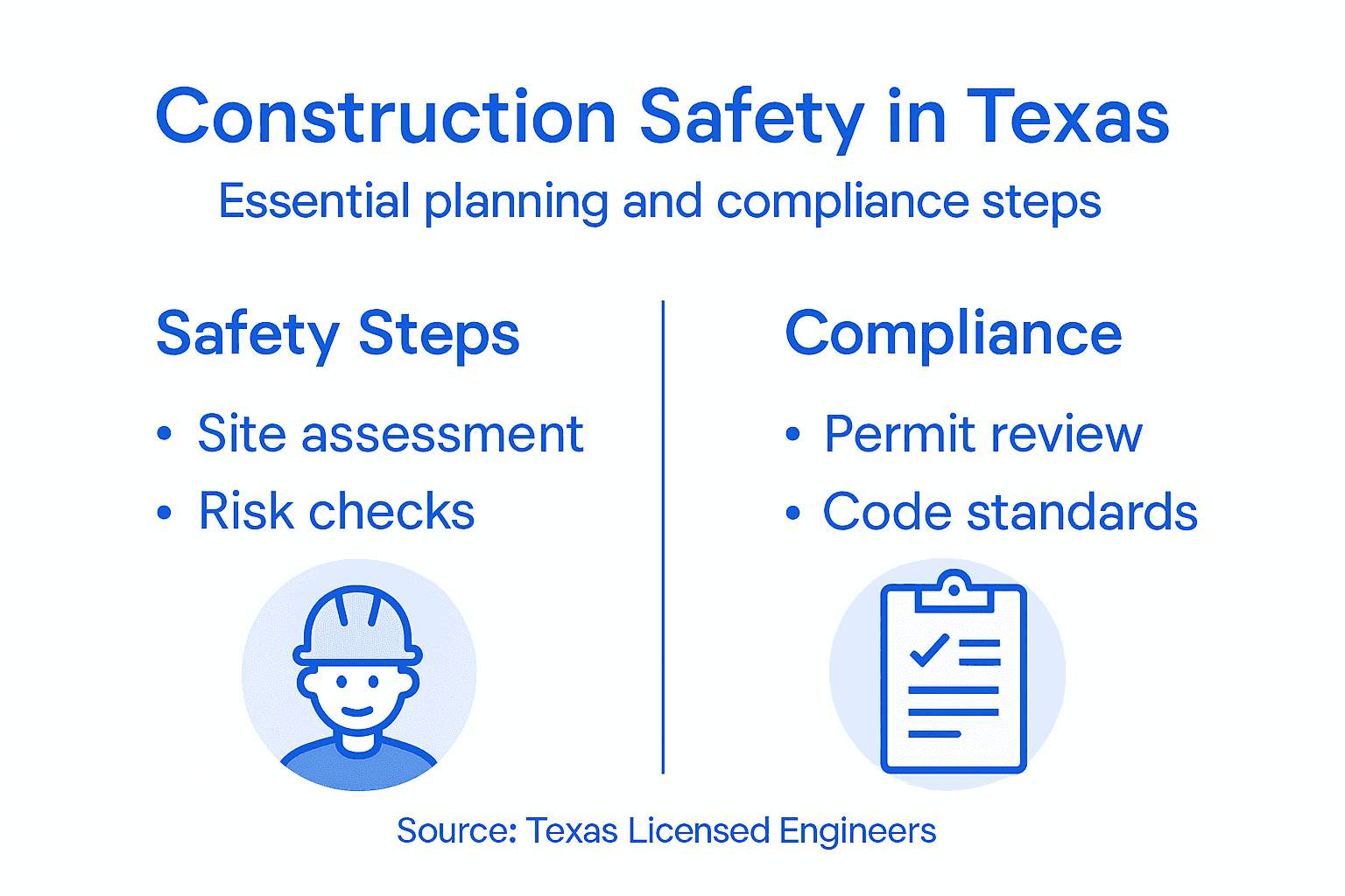 Infographic on Texas construction safety and compliance