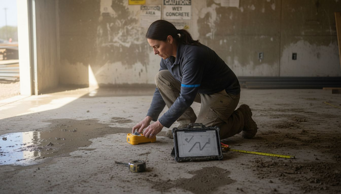 Technician operating forensic equipment onsite