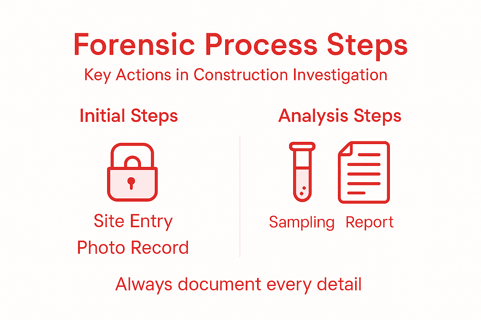 Infographic step-by-step forensic investigation process