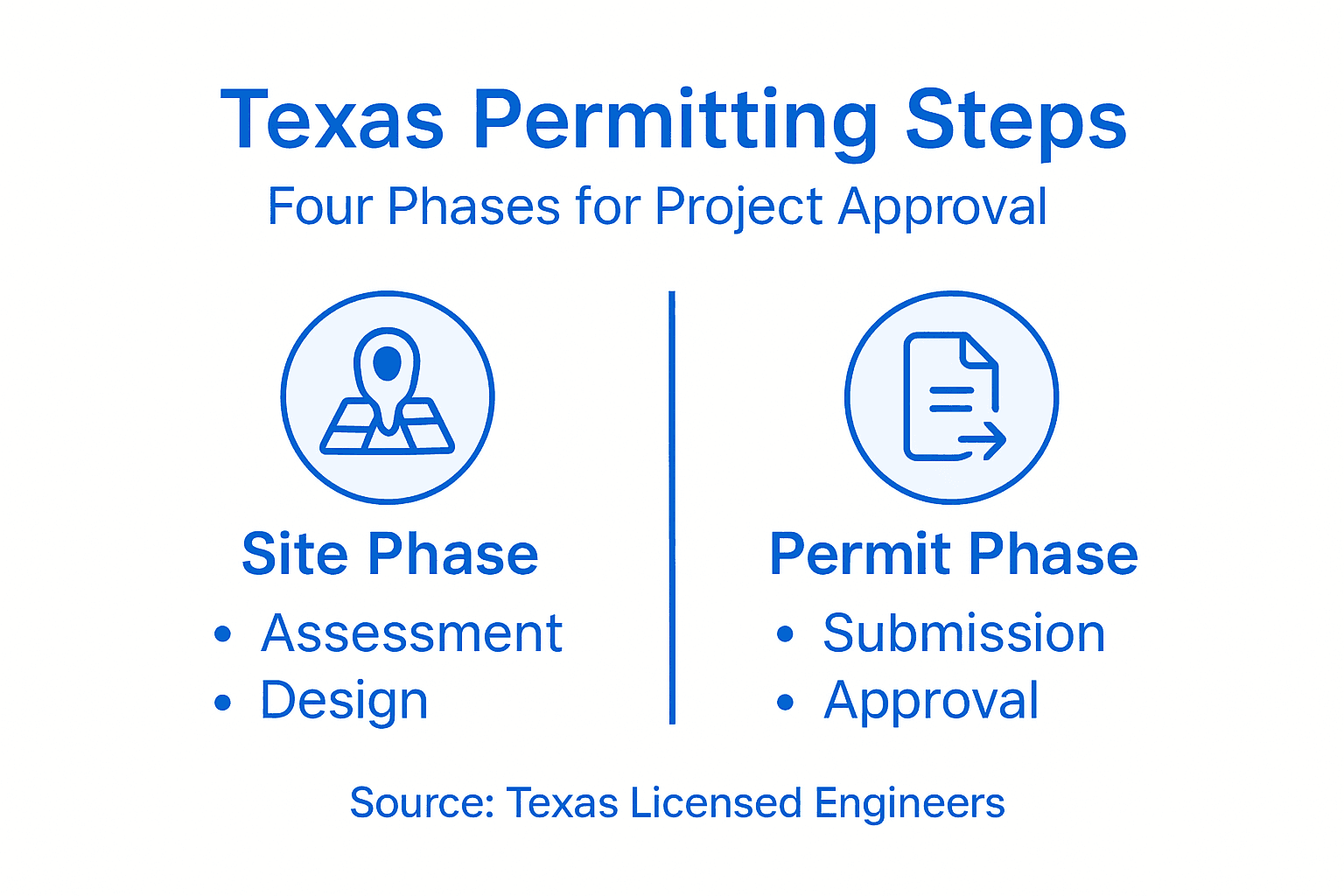 Infographic showing Texas permitting steps