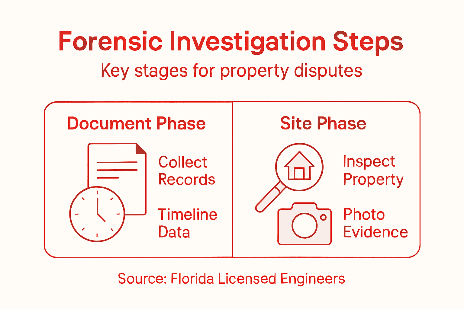 Infographic showing main forensic investigation steps