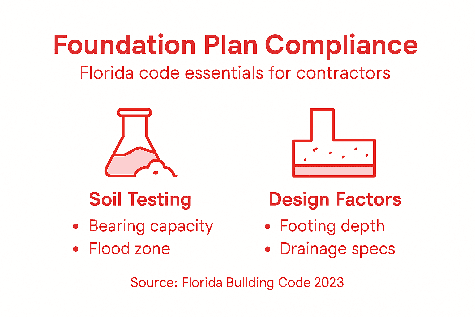 Infographic of Florida foundation plan compliance essentials
