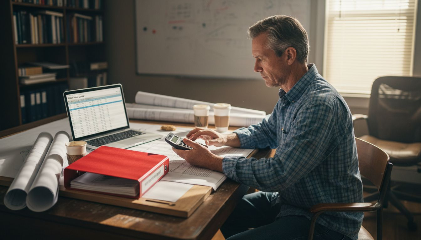 Engineer reviewing wind design plans
