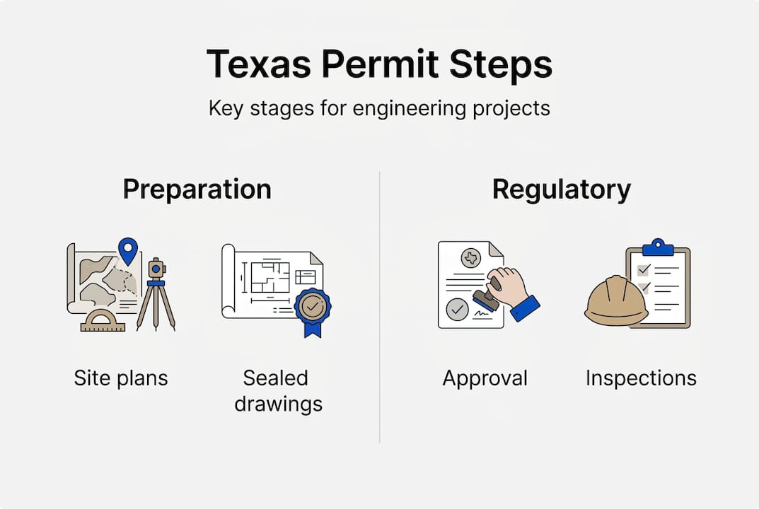 Infographic shows Texas permit process steps