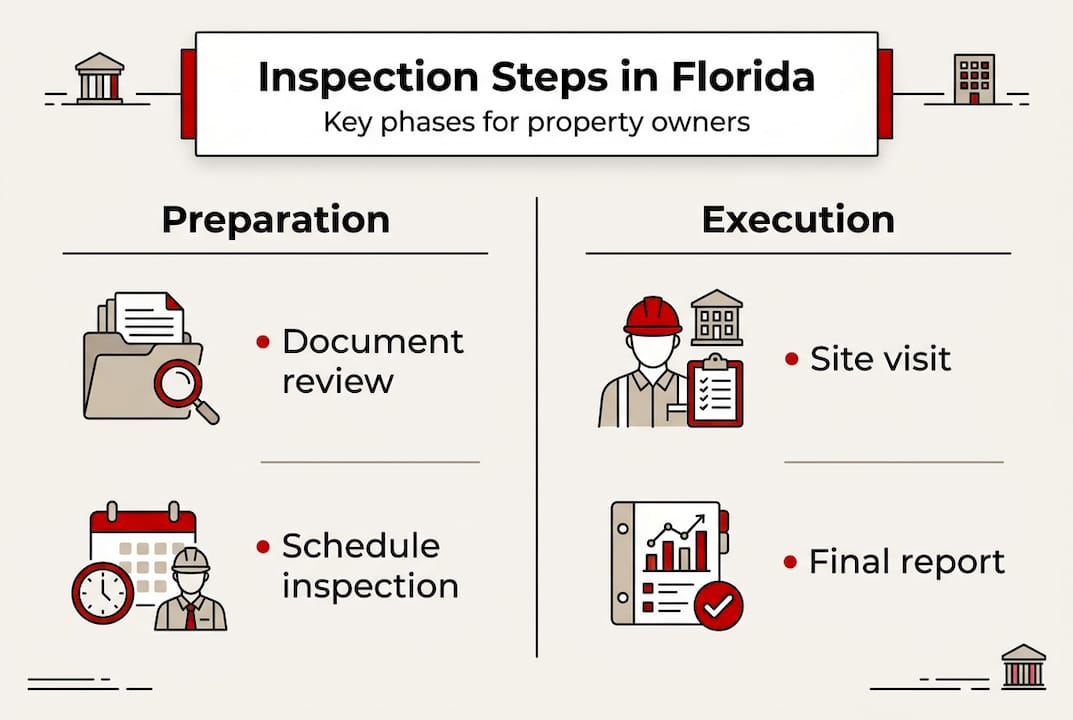 Infographic outlining Florida inspection procedure steps