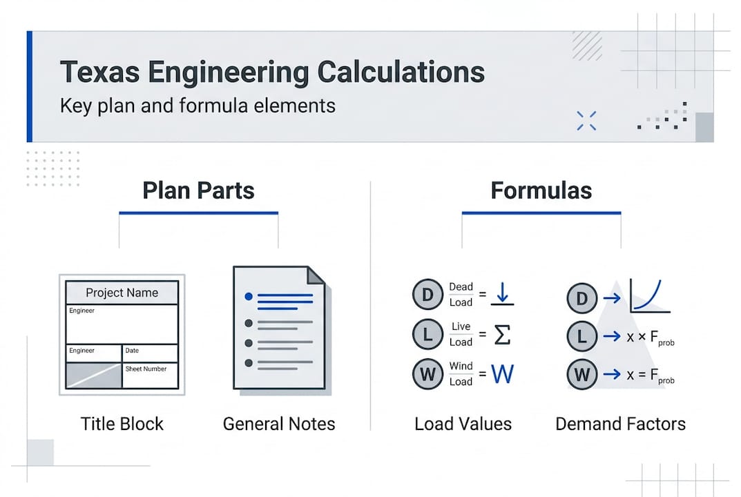 Infographic Texas engineering calculations key components