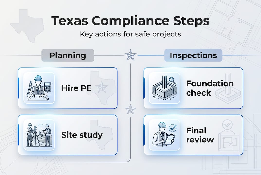 Infographic shows Texas compliance steps for projects