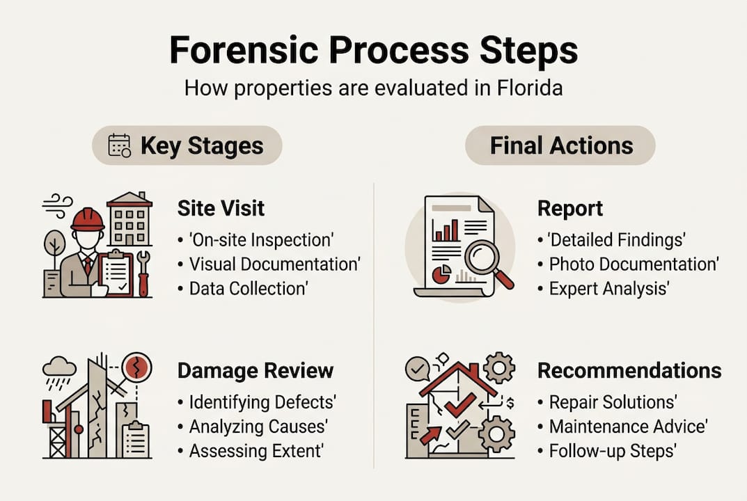 Infographic showing forensic investigation steps