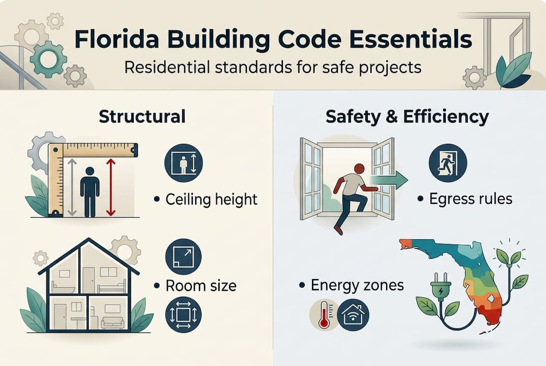 Infographic showing Florida code key standards