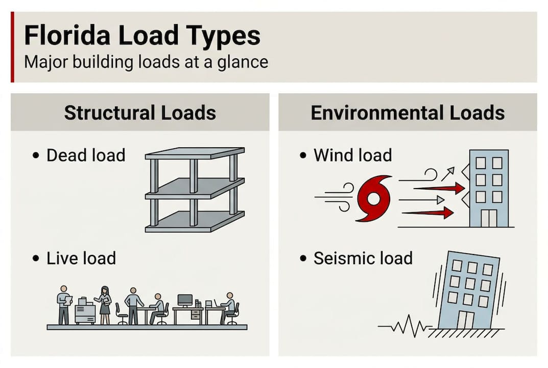 Infographic outlining Florida building load categories
