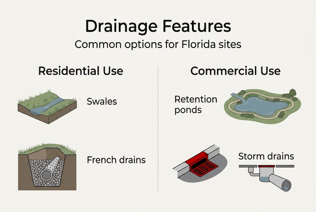 Infographic showing residential and commercial drainage
