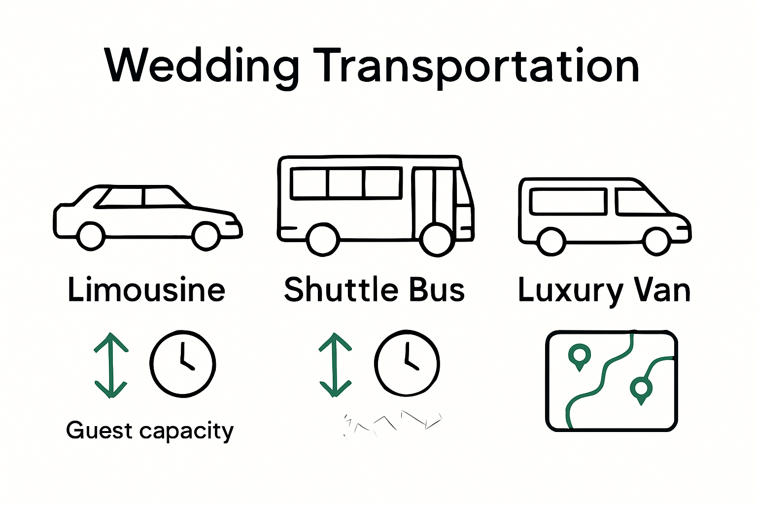 Infographic comparing wedding vehicle options