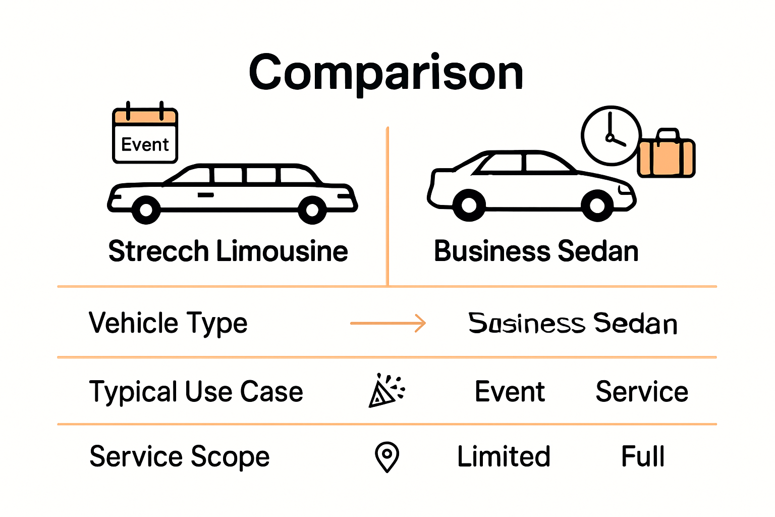 Infographic comparing limo and livery services