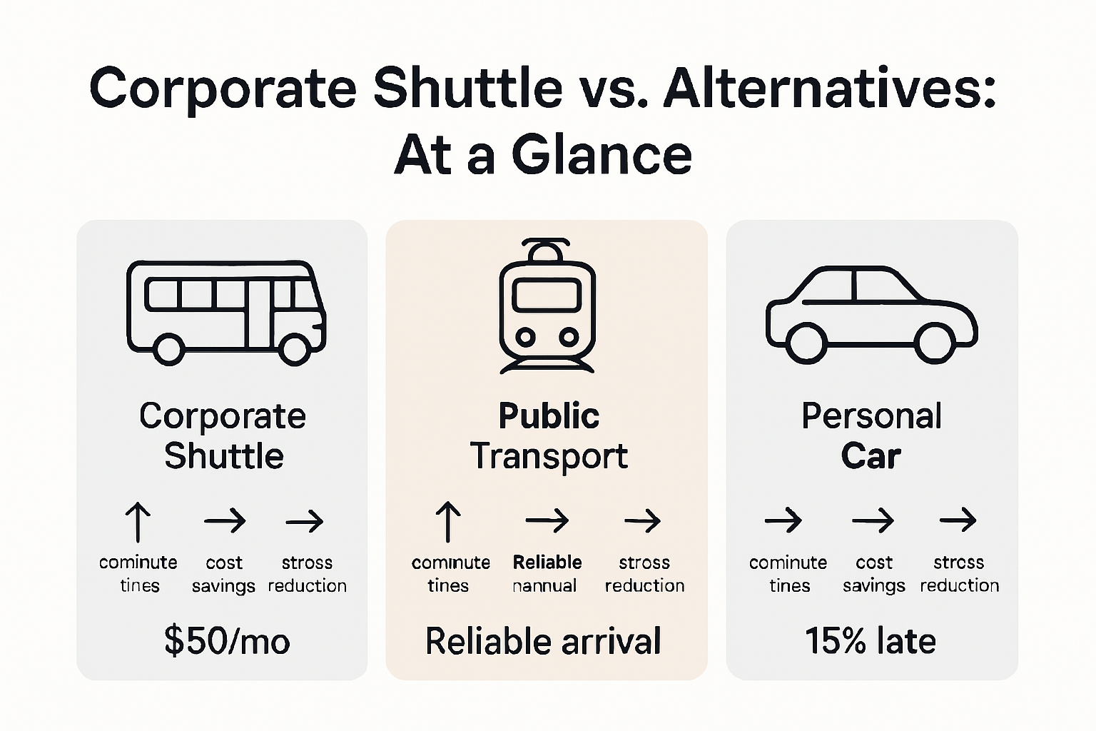 Corporate shuttle vs alternatives infographic