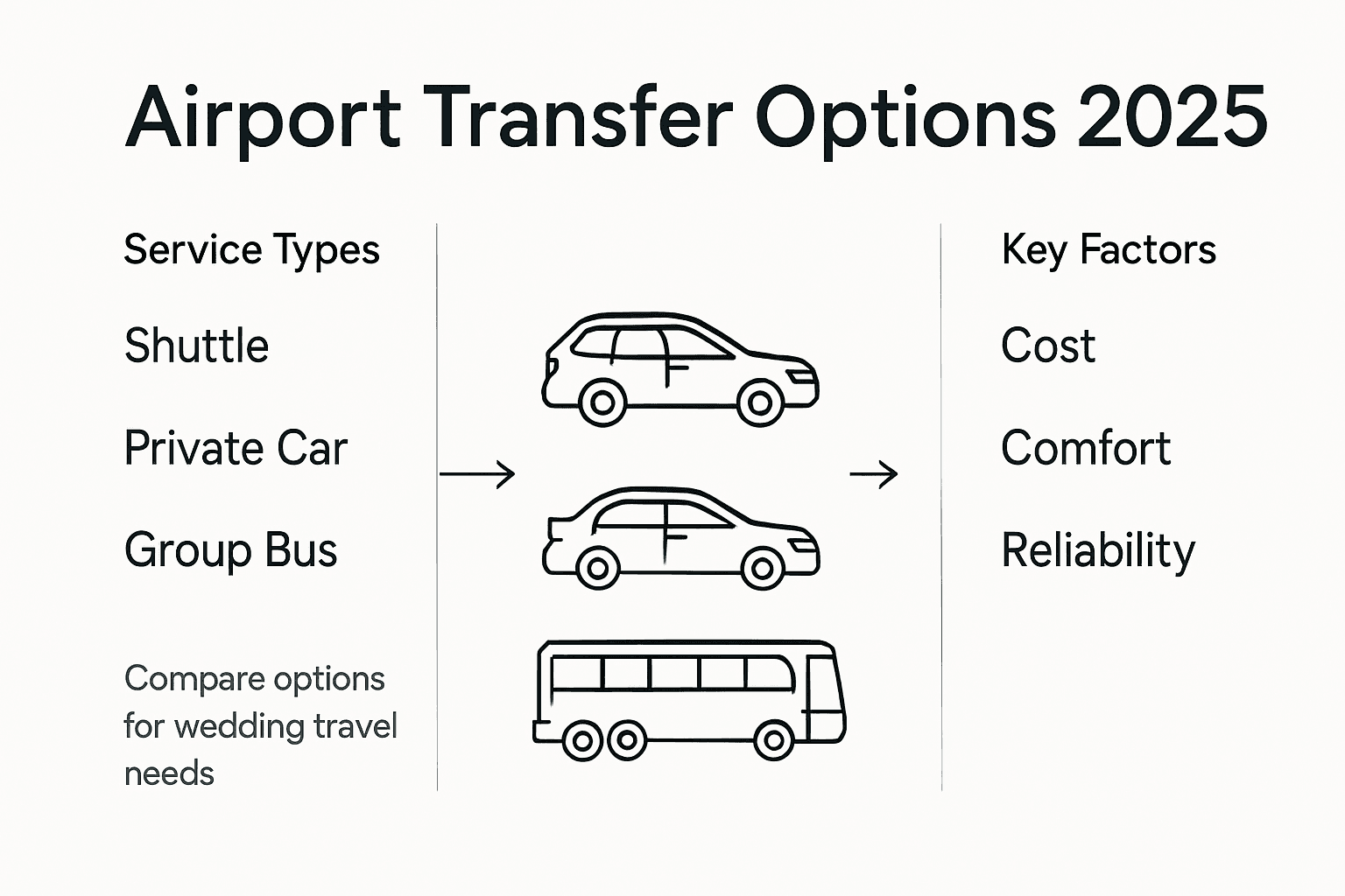 Infographic comparing airport transfer options 2025