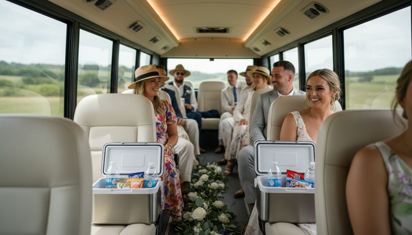 Guests enjoying comfortable ride in shuttle