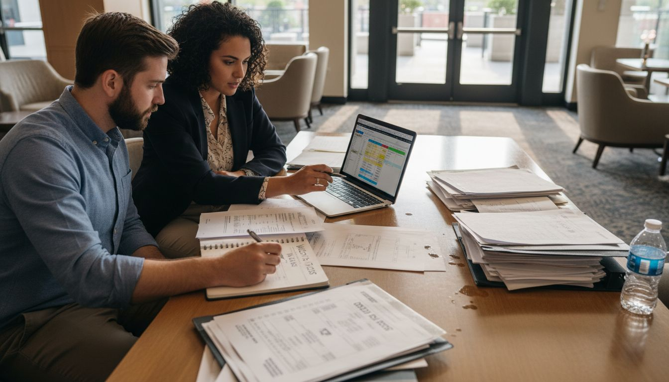 Wedding planners discussing transportation options