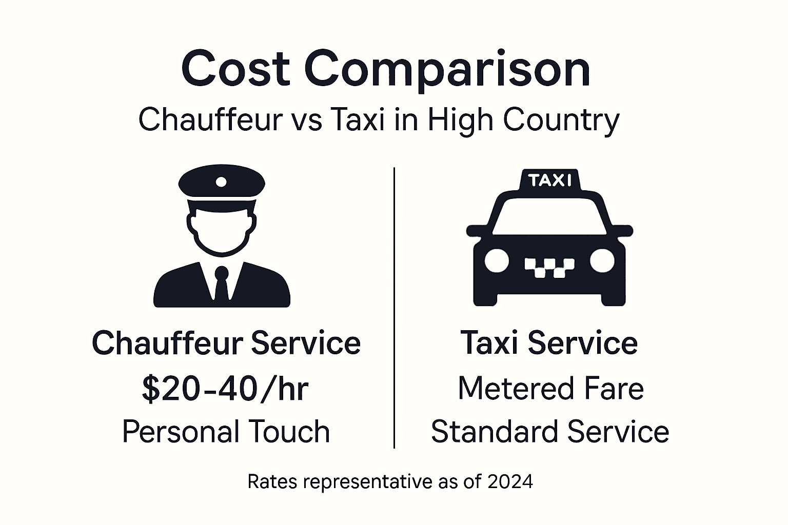 Infographic comparing chauffeur and taxi costs