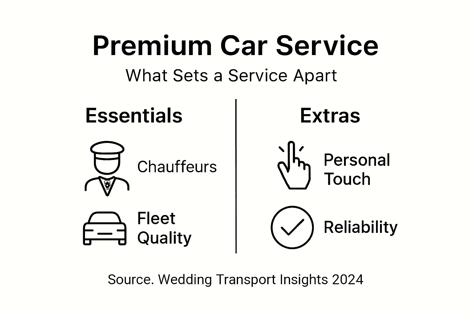 Infographic showing premium car service features