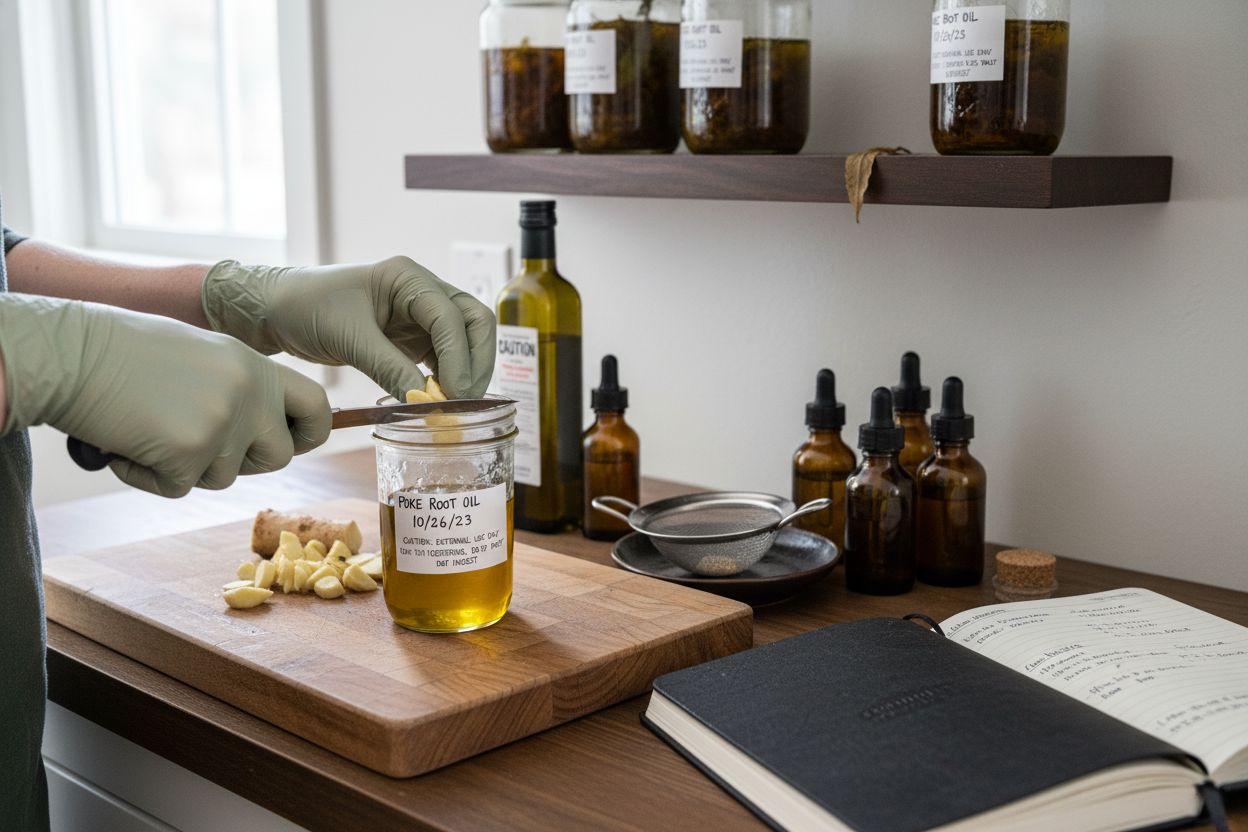 poke root oil preparation