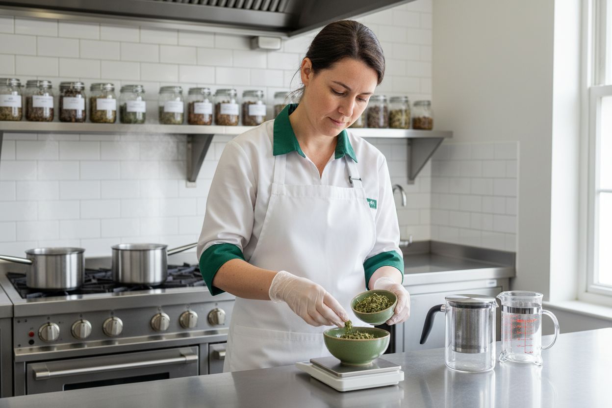 measuring herbal preparation