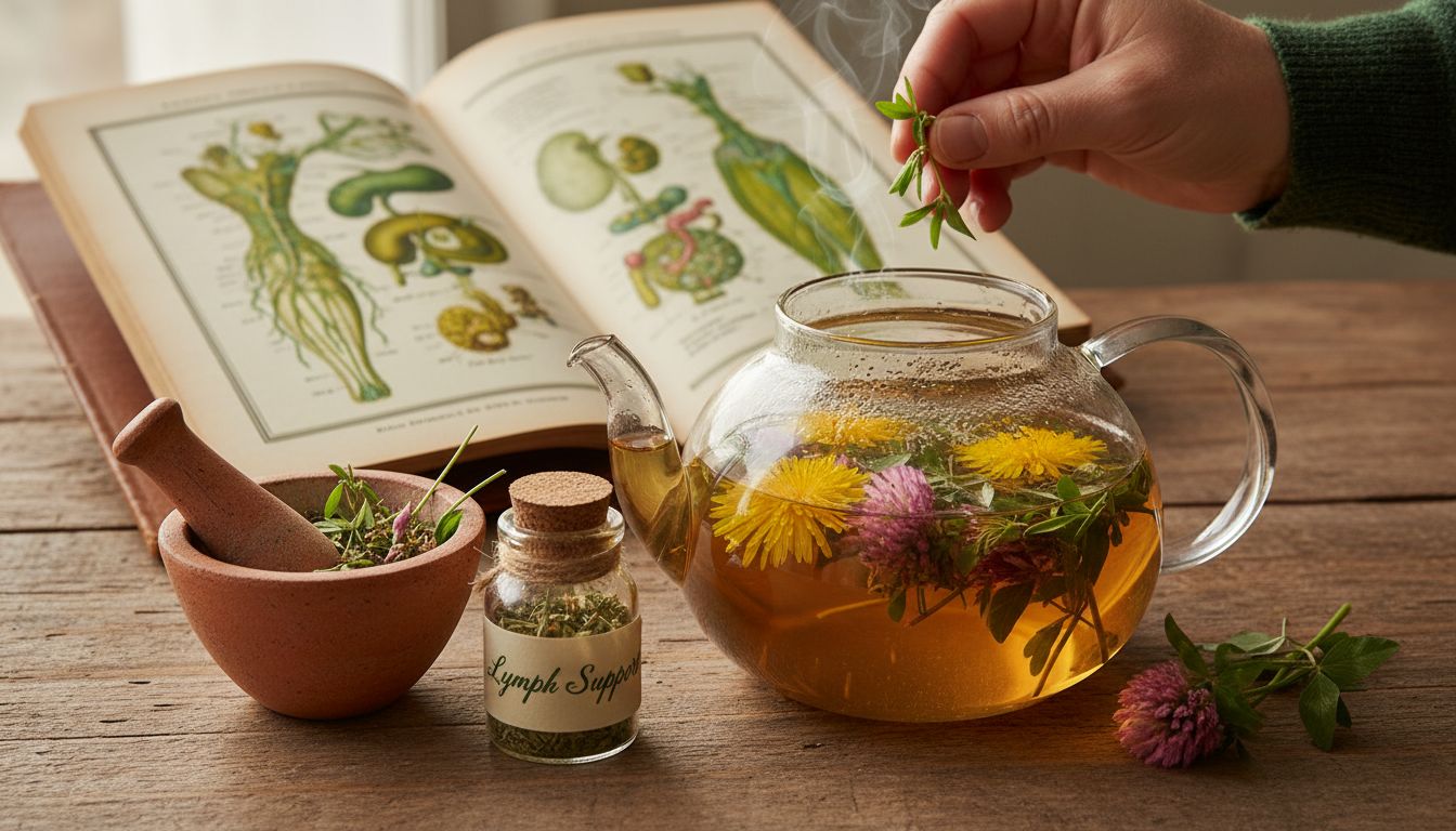 Herbal ingredients and lymphatic support jar