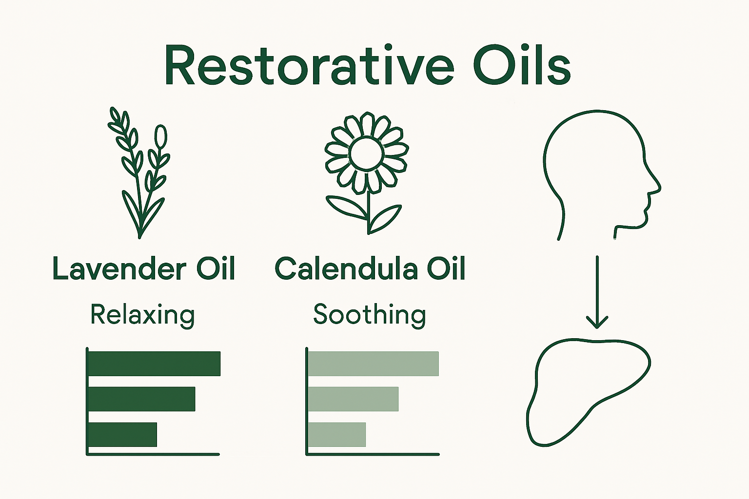 Infographic comparing types of herbal body oils