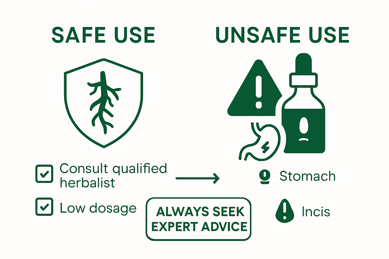 Poke root safety and warning infographic