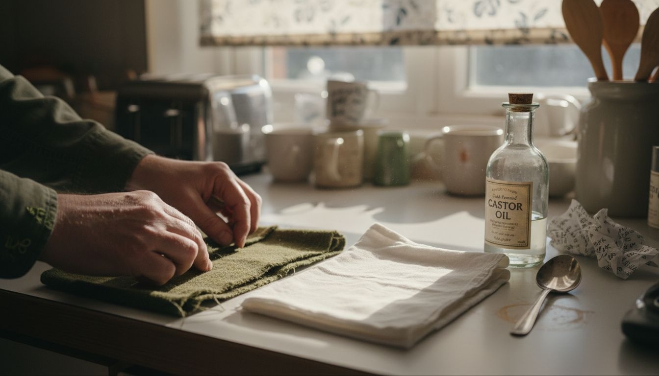 Castor oil pack fabrics and materials