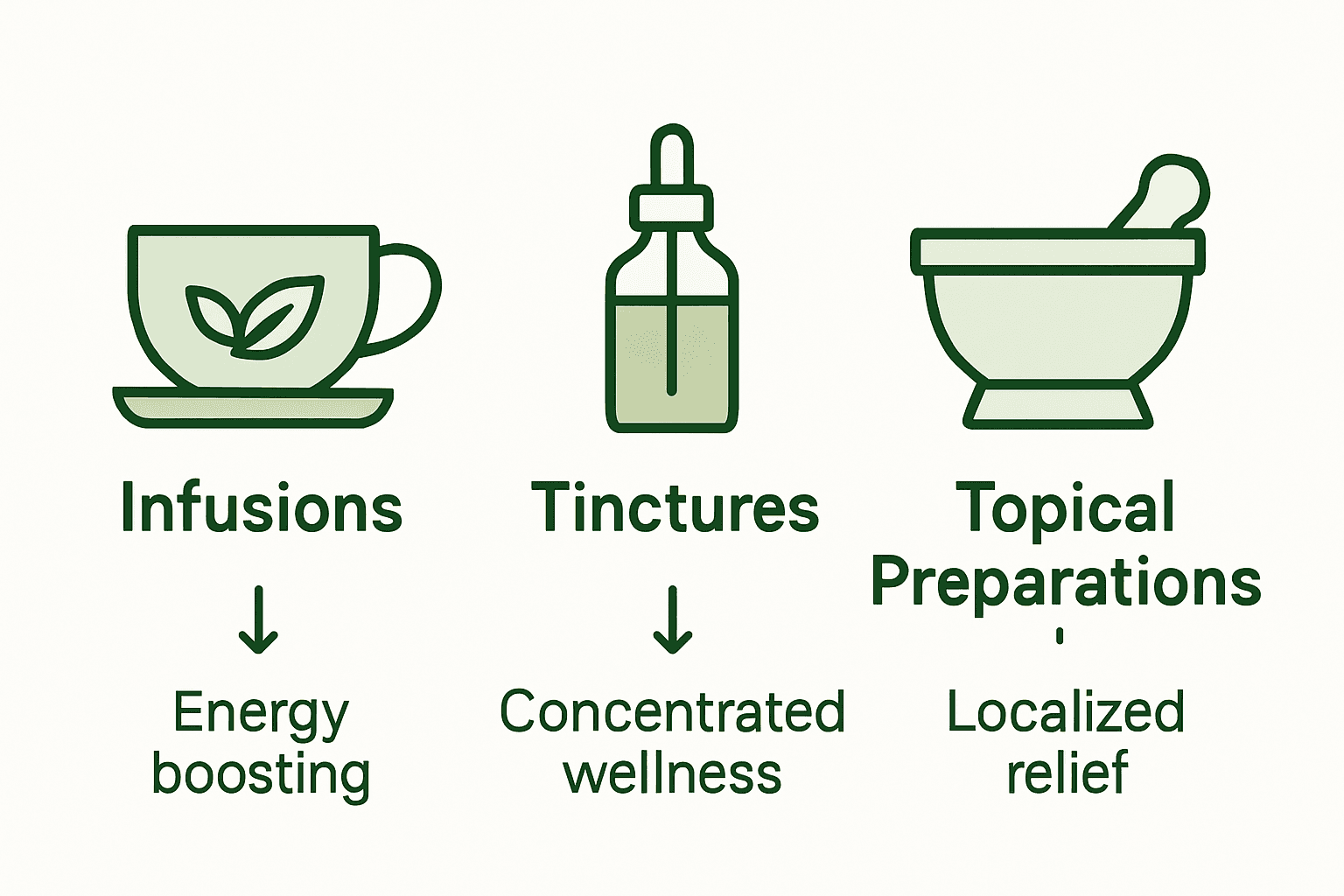 Infographic comparing herbal remedy types