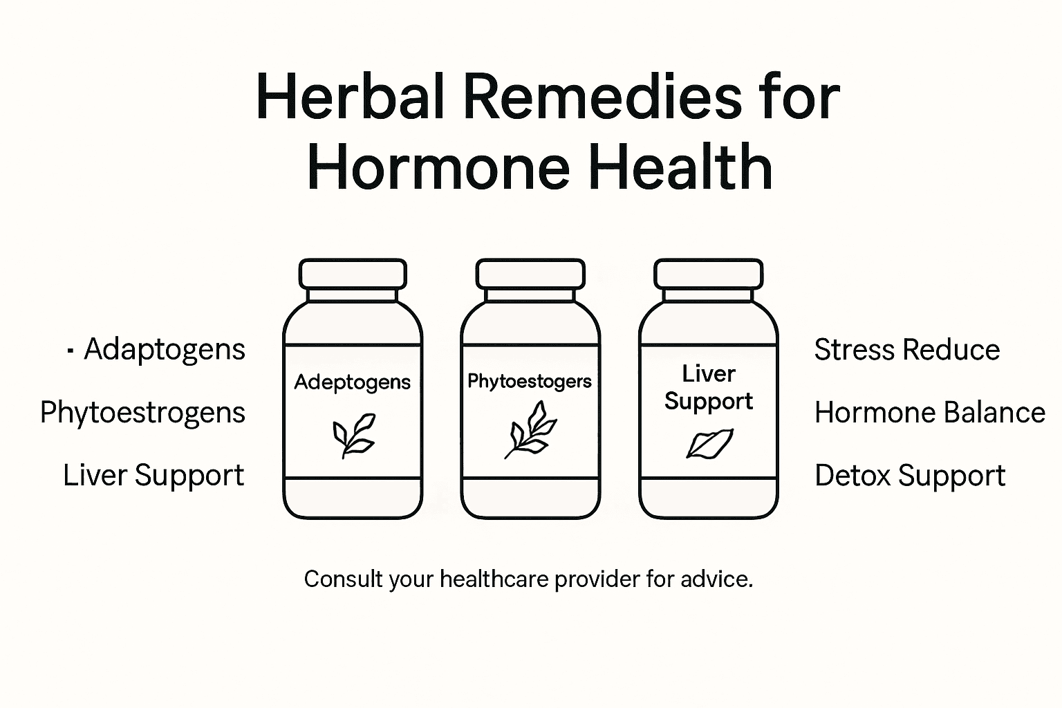 Infographic outlining herbal categories and benefits